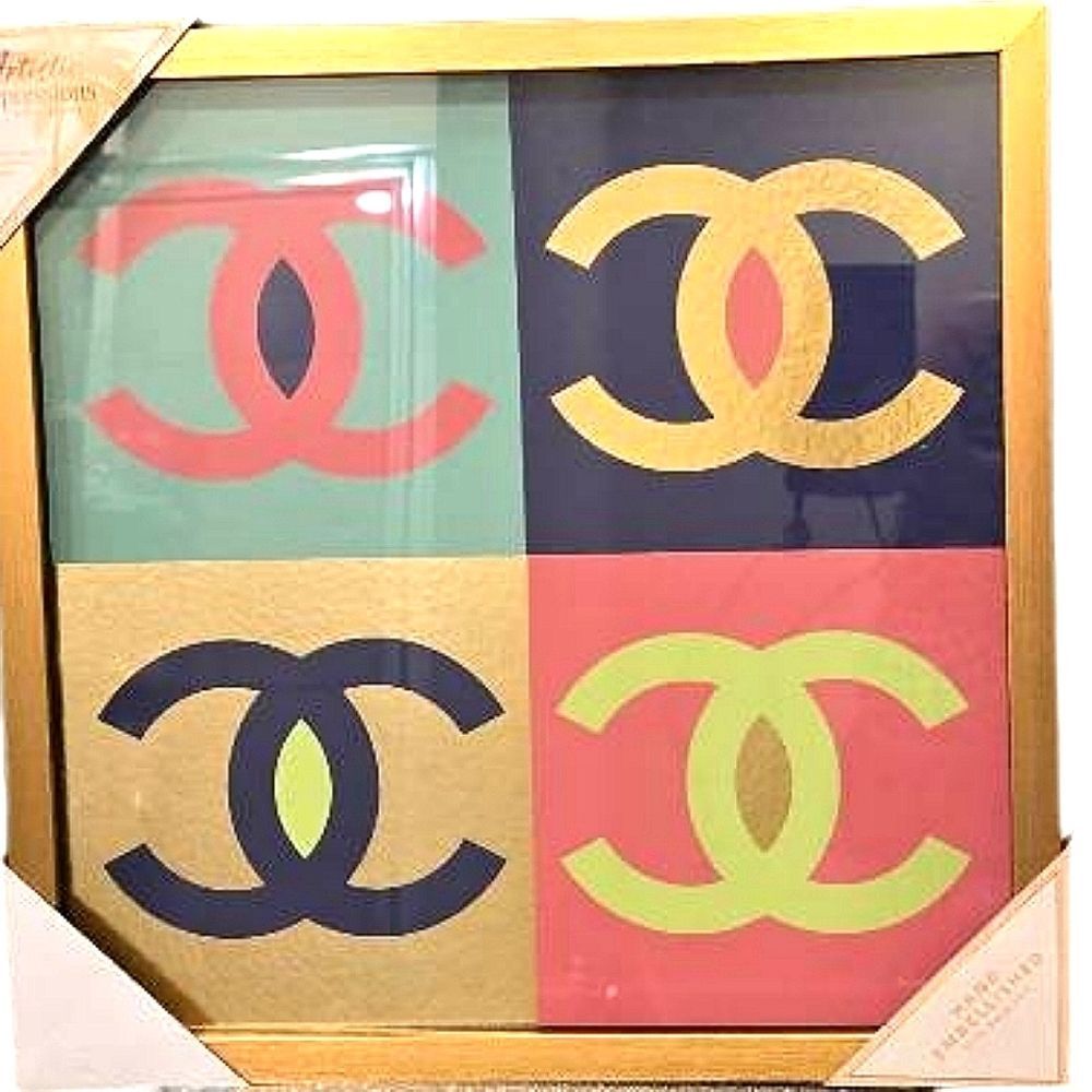 Artistic Expressions Chanel Logo Color Block Framed Wall Decor